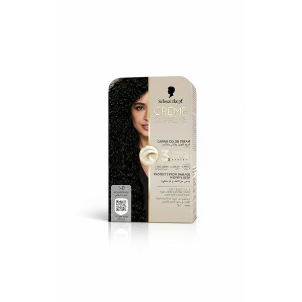 Creme Supreme Full Kit Hair Color 1-0 Natural Black