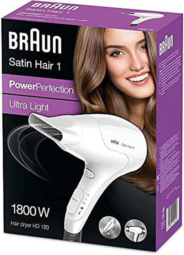 Braun Satin Hair 1 PowerPerfection HD 180 Hair Dryer 1800 W Infrared Heating Styling Nozzle
