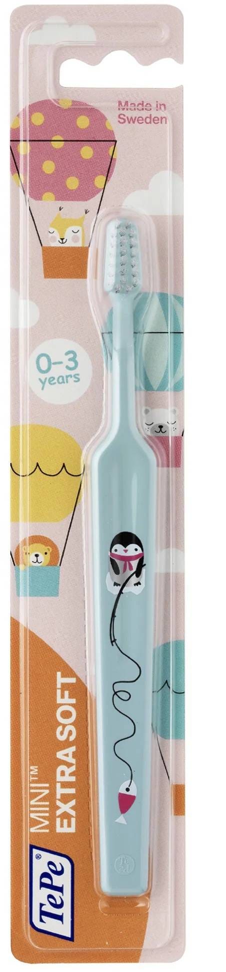 TePe Mini X-Soft Children's Toothbrush, Extra-Soft Bristles, Ages 0-3, 1 Piece