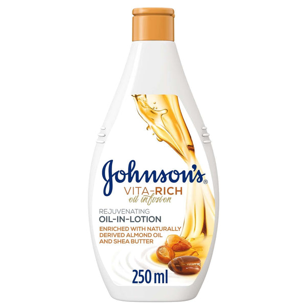 Johnson's Vita-Rich Rejuvenating Oil in Lotion, Almond & Argan Oils, Shea Butter, 250ml