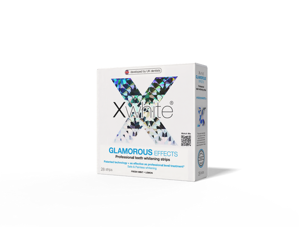 Xwhite Glamor Effects Brightening Teeth Strips Hydrogen Peroxide Lemon Mint 28 Strips