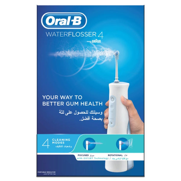 Oral-B Water Flosser 4 OxyJet Cordless Oral Irrigator, 4 Cleaning Modes, 145 ml, 1 Count