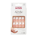 KISS Salon Acrylic French Nails KSA16, Ballerina Flexi-Fit False Nails, 28-Piece Kit