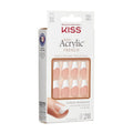 KISS Salon Acrylic French Nails KSA16, Ballerina Flexi-Fit False Nails, 28-Piece Kit