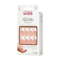 KISS Salon Acrylic French Nails KSA16, Ballerina Flexi-Fit False Nails, 28-Piece Kit