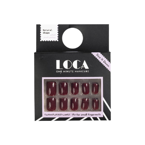 Loca Nails Small Press-On Nails Oval Natural Finish Brown #3 24 Pieces