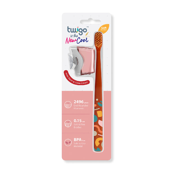Flipper Twigo Basic Toothbrush and Cover Combo Pink