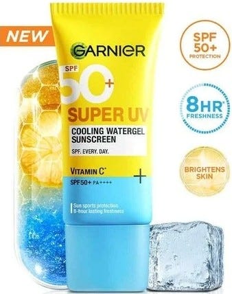 Garnier Super UV Cooling Watergel Sunscreen Gel SPF 50+ Vitamin C 30 ml