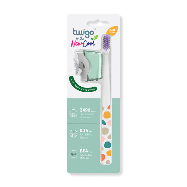 Flipper Twigo Basic Combo Toothbrush and Cover, Green