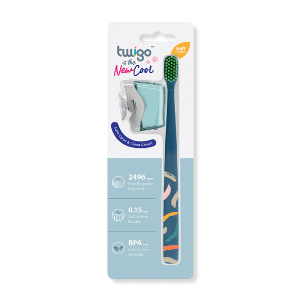 Flipper Twigo Basic Combo Soft Bristle Toothbrush with Hygienic Cover Blue