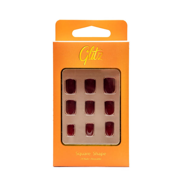 Glitz Nails Square Artificial Nails Light Ombre Soft Baby Pink 24 Pieces