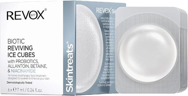 Revox B77 Skintreats Biotic Reviving Ice Cubes Niacinamide Soothing Facial Treatment, 6 Pieces