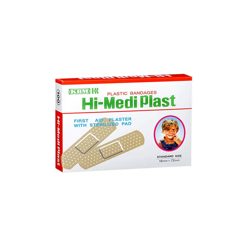 Hi-Mediplast Japanese Plasters Standard Size Sterile Water-Resistant 40 Pieces 19 x 72 mm