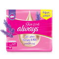 Always Skin Love Maxi Thick Large Sanitary Pads, Lavender Oil, Regular Flow, 72 Count