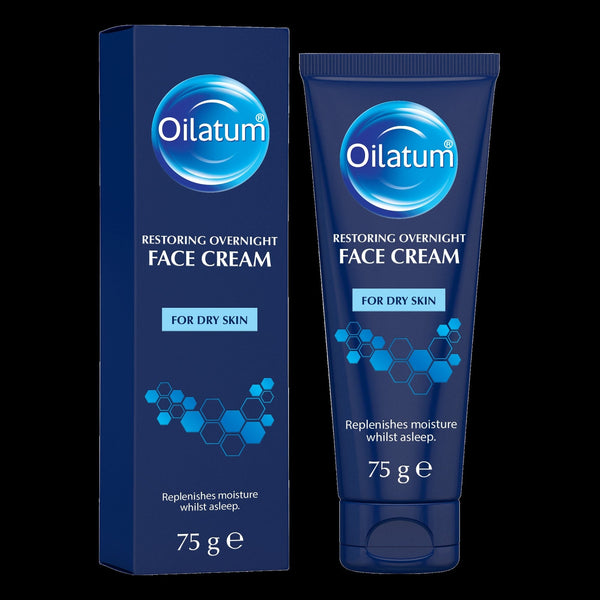 Oilatum Restoring Overnight Face Cream Rich Moisturizer with Jojoba Oil, Shea Butter and Squalene 75g