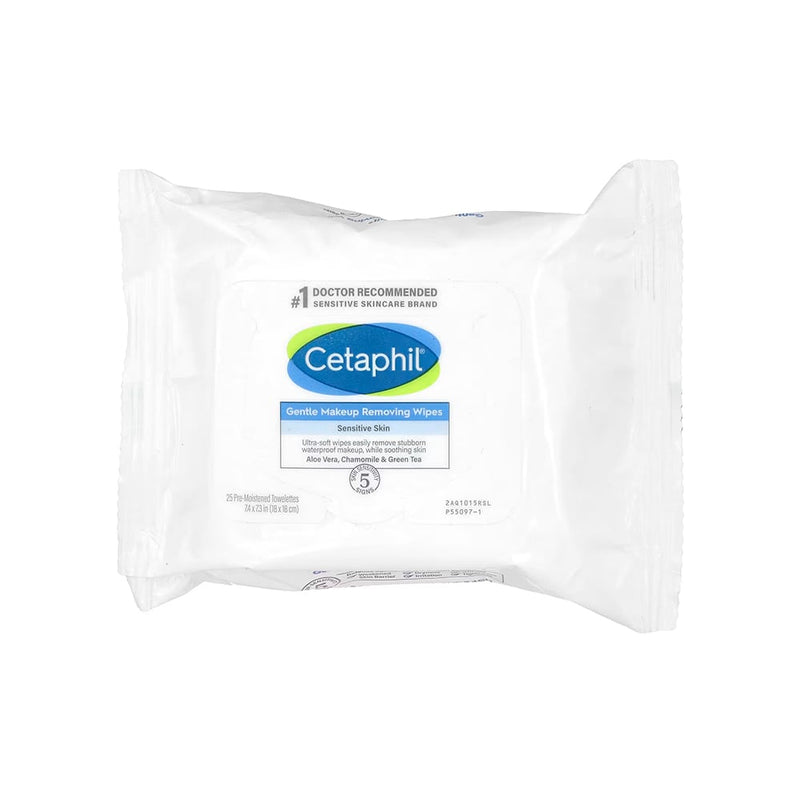 Cetaphil Gentle Makeup Removing Wipes Aloe Vera Chamomile Green Tea 25 Wipes