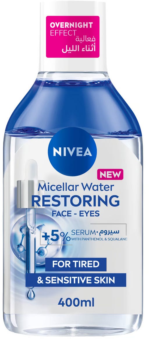 NIVEA MicellAIR Micellar Restoring Water Liquid Cleanser for Dry to Sensitive Skin, 400 ml