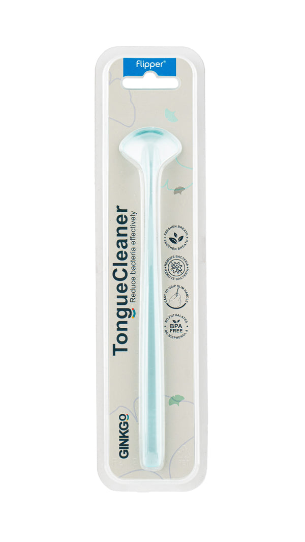 Flipper Tongue Cleaner Ginkgo Icy Blue BPA-Free Rounded Scraper