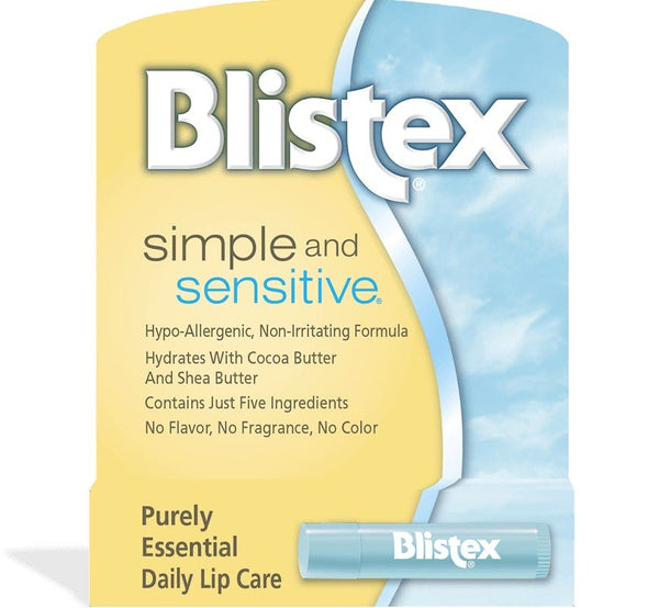 Blistex Simple and Sensitive Lip Balm Cocoa Butter Shea Butter 0.15 oz