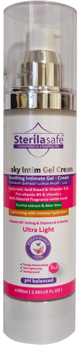 Sterilasafe Musky Intim Gel Cream, Vitamin B5, Vitamin C, Licorice & Aloe Vera, White Musk, 100 ml