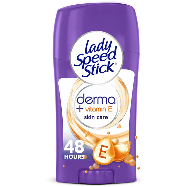 Lady Speed Stick Derma + Vitamin E Antiperspirant Deodorant Stick, 48-Hour Protection, 45g