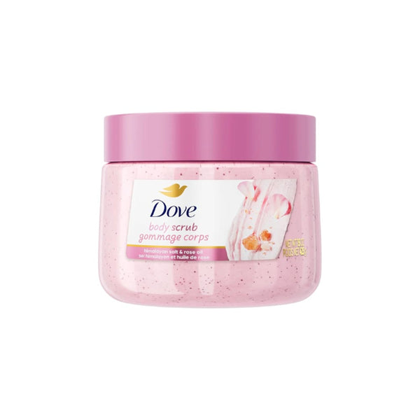 Dove Himalayan Salt & Rosehip Body Scrub Creamy Formula Floral Rose Fragrance
