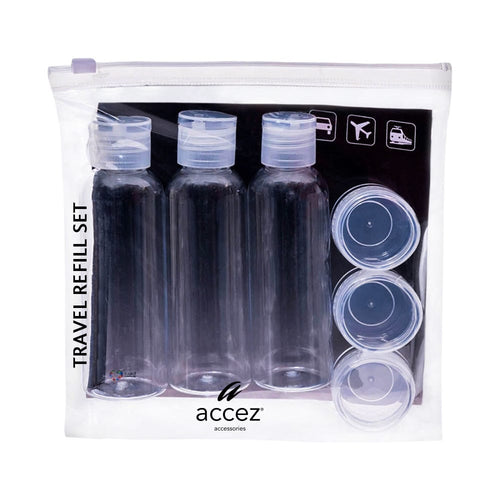 Accez Refill Set Travel Toiletry Containers, Leakproof Reusable Kit, 6 Pieces