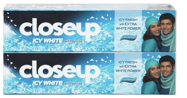 Closeup Icy White Winterblast Gel Toothpaste with Perlite, Fresh Flavor, 75 ml, 2 Pack