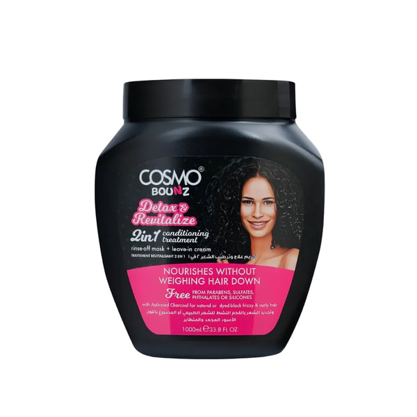 Cosmo Bounce 2-in-1 Hair Treatment Moisturizing Cream Activated Charcoal 1000ml