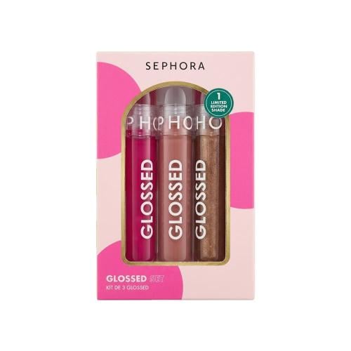 Sephora Glossed Lip Gloss Set Glossy Finish Assorted Shades 3 Pieces