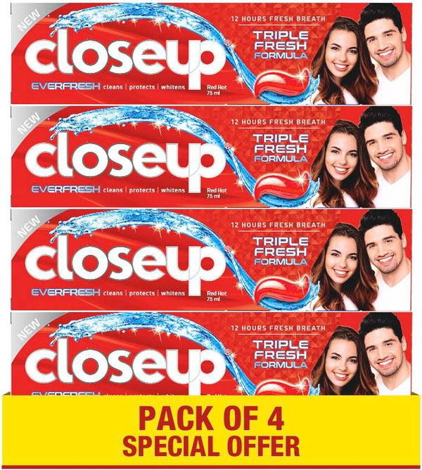 Closeup Triple Fresh Gel Toothpaste Red Hot Flavor Multipack