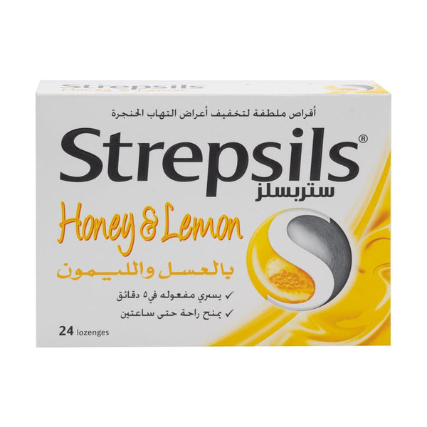 STREPSILS Lemon & Honey Sore Throat Lozenges, 24 Lozenges