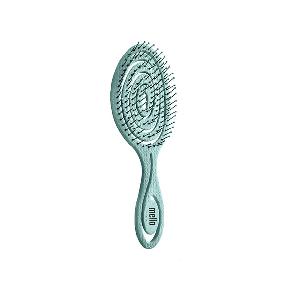 Mella Detangling Hair Brush Spiral Vented Anti-Static Bristles Green