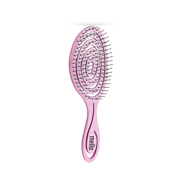 Mella Detangling Hair Brush Spiral Vent Design Anti-Static Bristles Pink