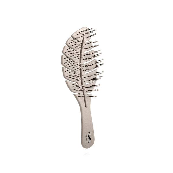 Mella Leaf-Shaped Mini Detangling Hair Brush Beige