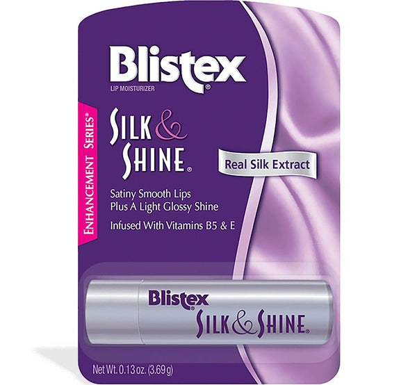 Blistex Silk & Shine Lip Balm Sheer Gloss with Silk Extracts and Vitamins B5 & E 0.13 oz