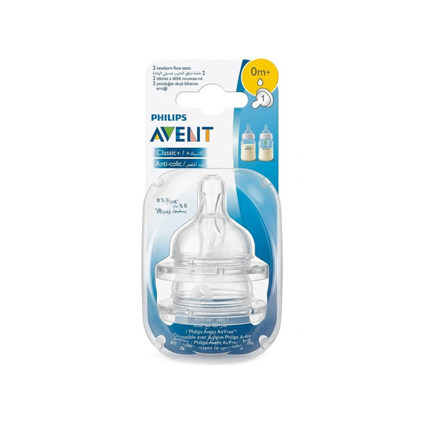 Philips Avent Classic Anti-Colic Bottle Nipples Soft Flexible From Birth 2 Pack