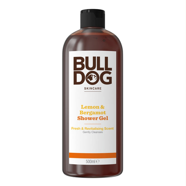 Bulldog Lemon & Bergamot Shower Gel, Naturally Derived Cleansers, 500 ml