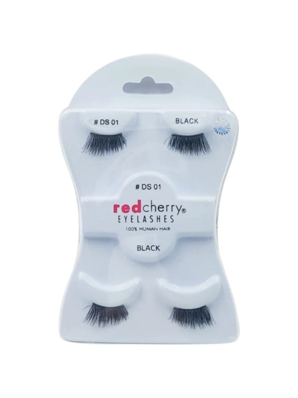 Red Cherry DS 01 False Eyelashes Natural Human Hair Black Medium Density