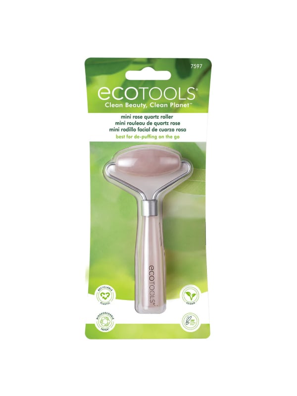 EcoTools Mini Facial Massage Roller Rose Natural Stone Compact Design