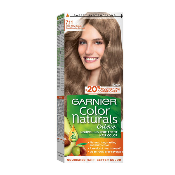 Garnier Color Naturals Creme Hair Color Permanent Cream Ash Blonde 7.11