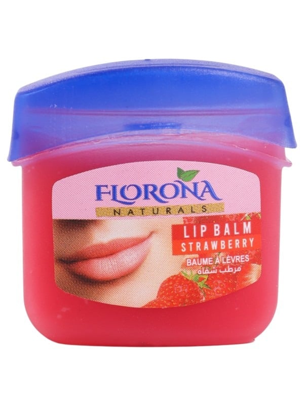 Florona Naturals Strawberry Lip Balm Glossy Finish Natural Pink Tint 10ml