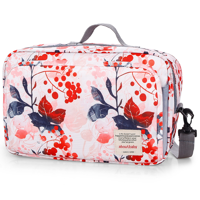 Little Story Baby Diaper Changing Clutch Kit Floral Pink 8-Pocket 5.5L
