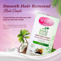 Velveta Natural Body Hair Removal Wax Strips with Coconut Oil, 20 Pieces