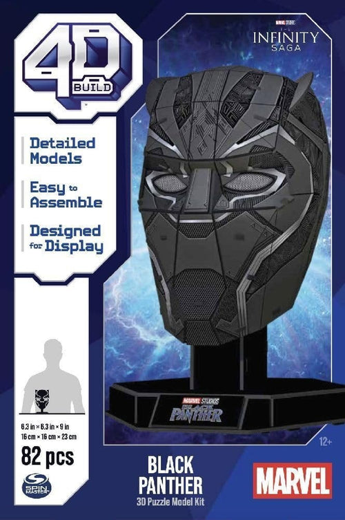 4D Puzzles Black Panther 3D Cardboard Model Kit, 82 Pieces, 16 x 16 x 23 cm