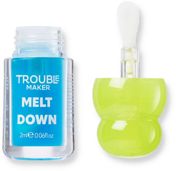 Trouble Maker Melt Down Lip Oil Natural Finish Vitamin E & Jojoba Oil Blue