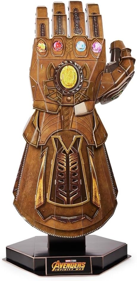 4D Puzzles Marvel Infinity Gauntlet 3D Build Puzzle with Stand, 142 Pieces