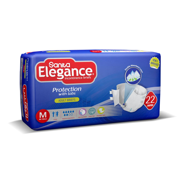 Elegance Jumbo Adult Diapers Medium Absorbent Comfort 22 Pack