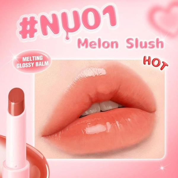 Pink Flash Lip Gloss & Moisturizing Balm NU01 Melon Slush, Natural Glossy Finish