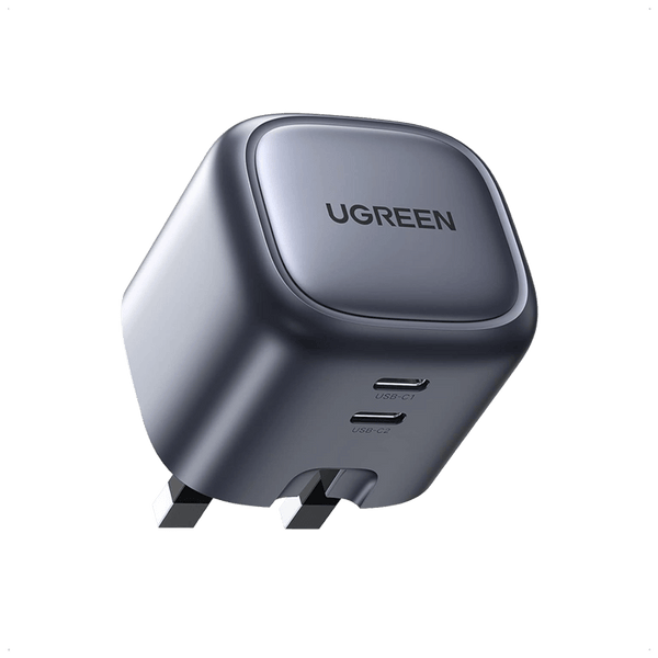 UGREEN Nexode GaN Wall Charger, Dual USB-C, 45W, Foldable, Gray
